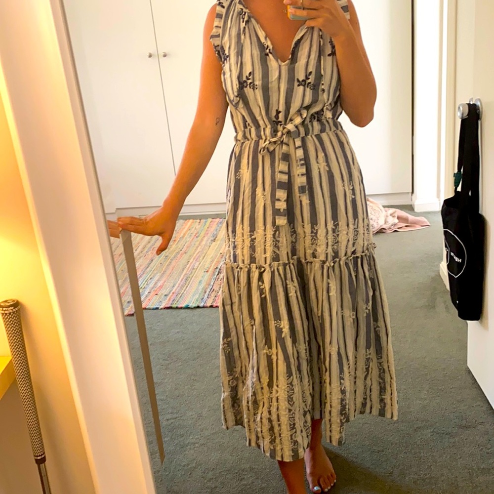 Miss summer striped linen dress